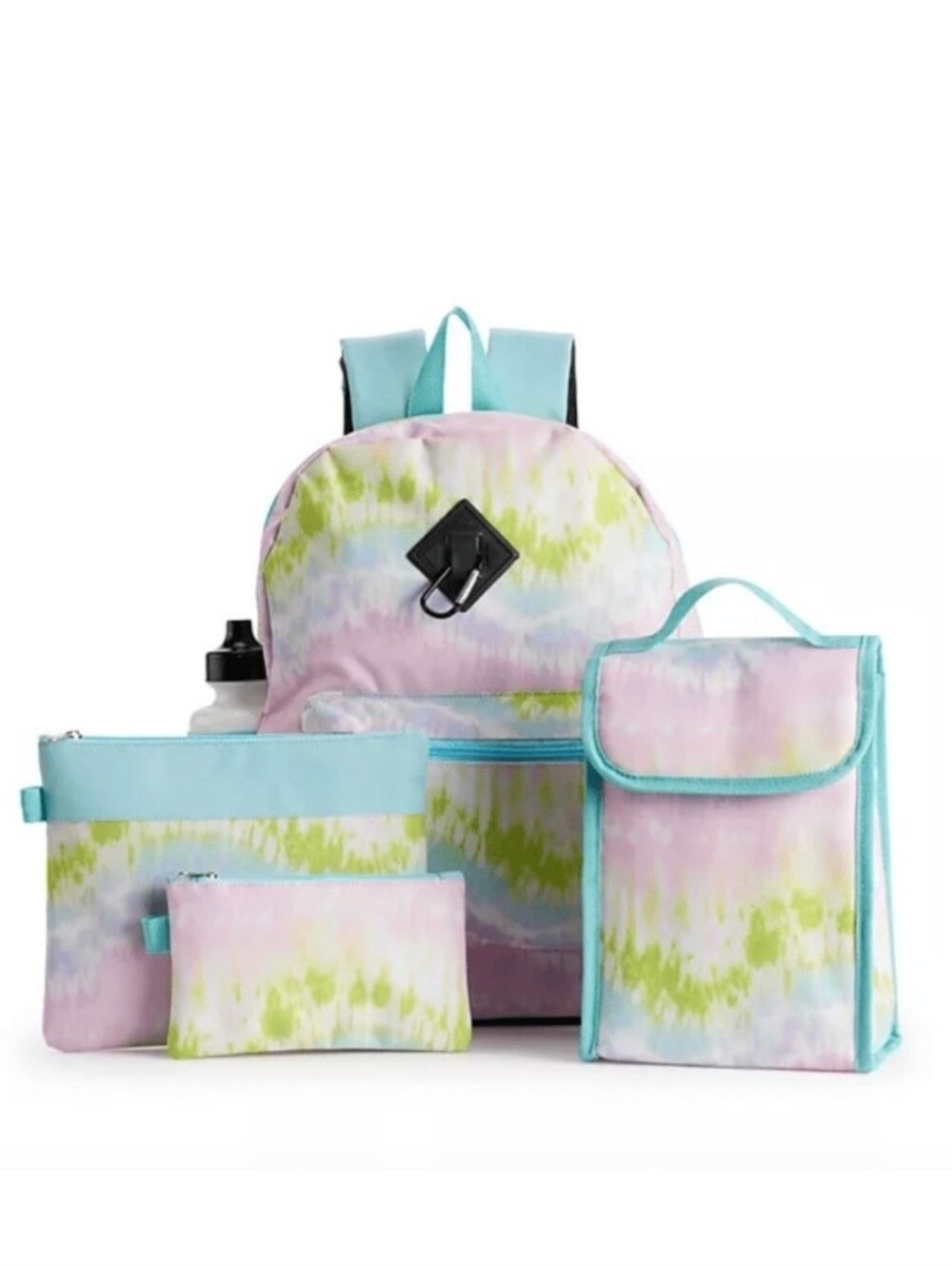 Kids Tie-Dye Pastel Backpack and Lunch 5 Piece Set NWT $40